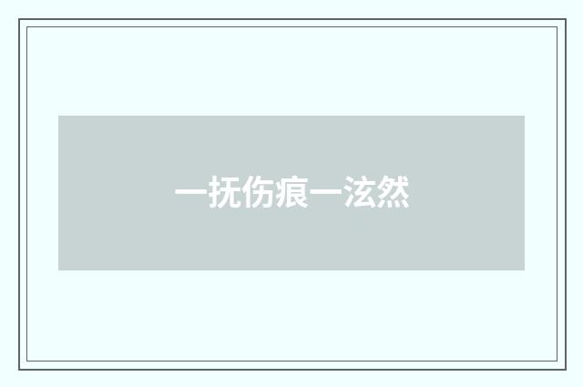 一抚伤痕一泫然