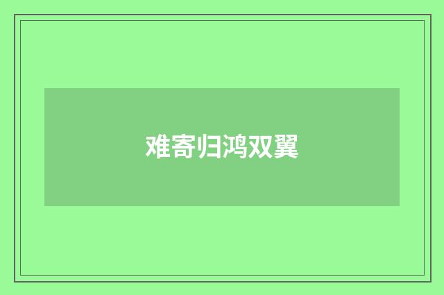 难寄归鸿双翼