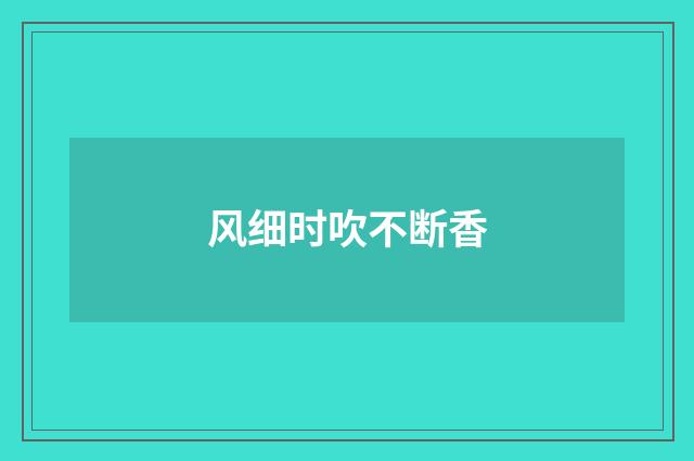 风细时吹不断香