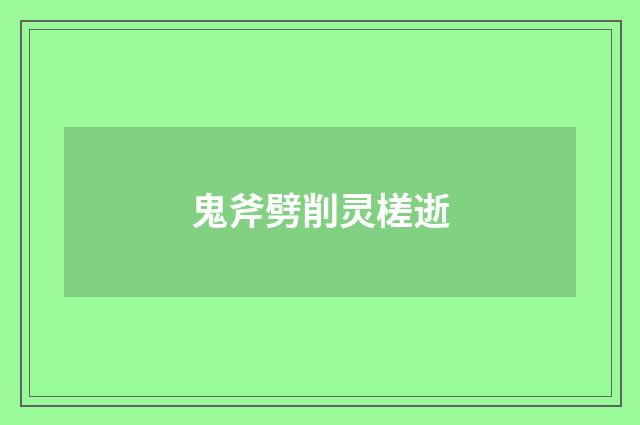 鬼斧劈削灵槎逝