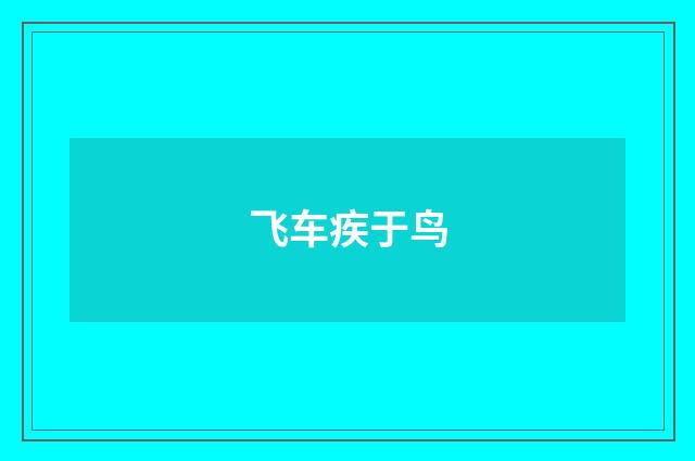 飞车疾于鸟