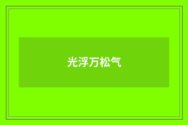 光浮万松气