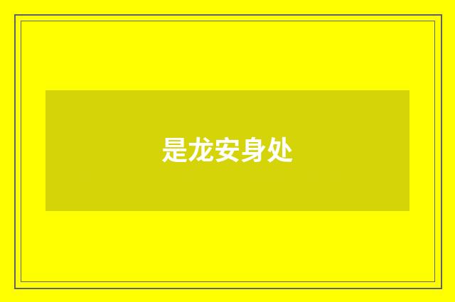 是龙安身处