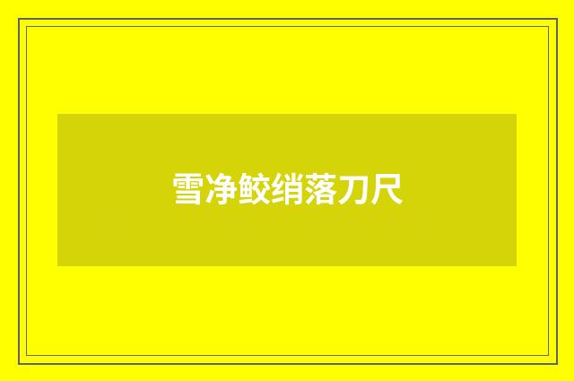 雪净鲛绡落刀尺
