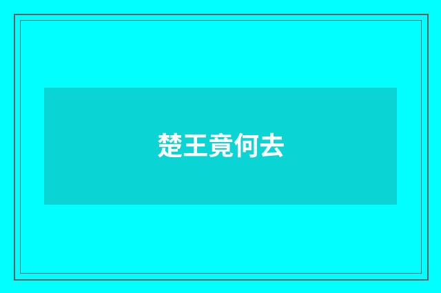 楚王竟何去