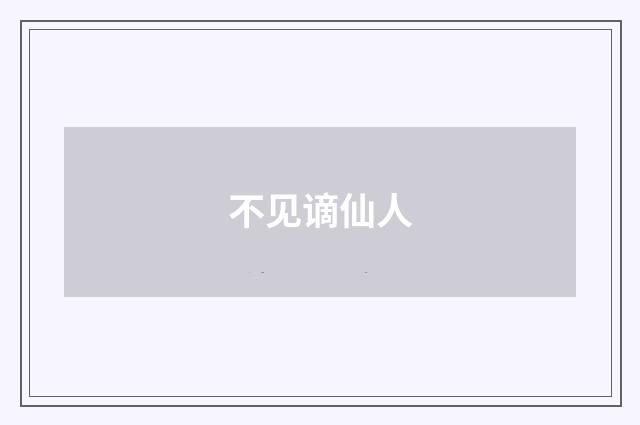 不见谪仙人