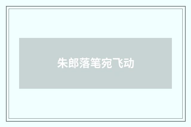 朱郎落笔宛飞动