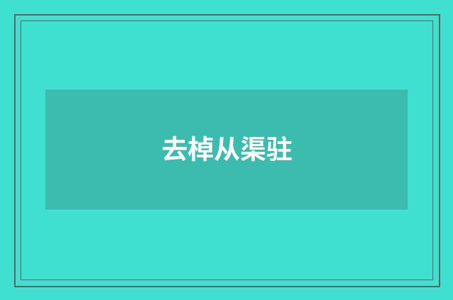 去棹从渠驻