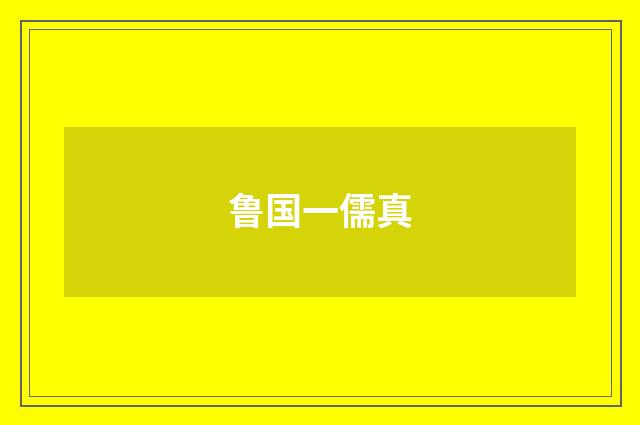 鲁国一儒真