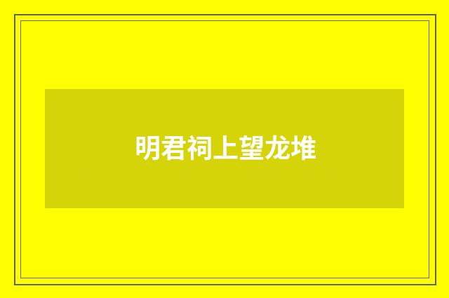 明君祠上望龙堆
