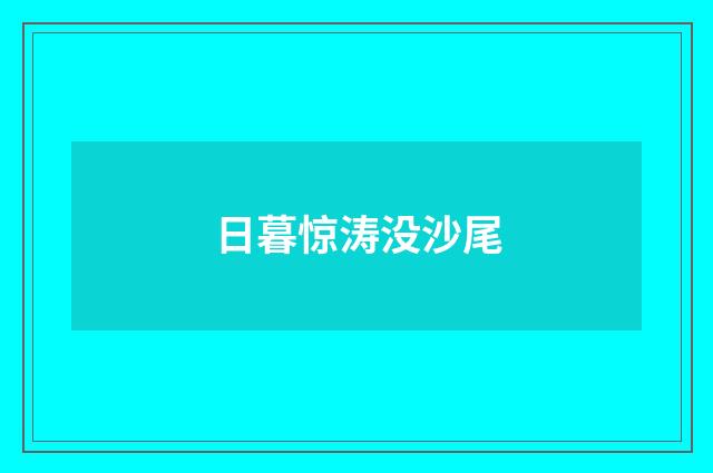日暮惊涛没沙尾