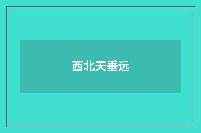 西北天垂远