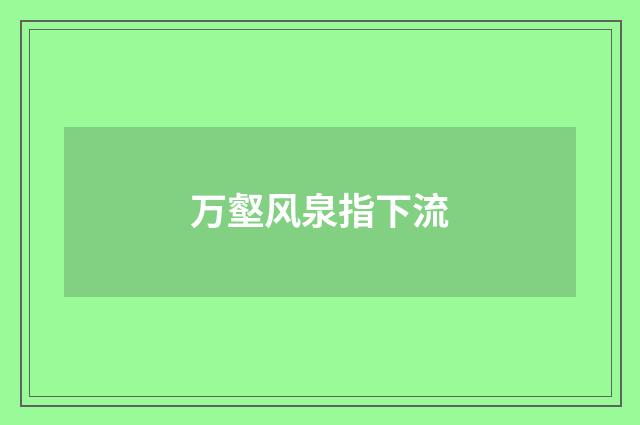 万壑风泉指下流