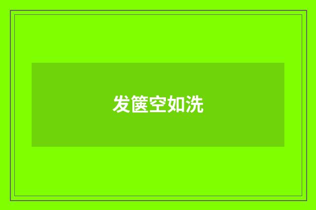 发箧空如洗