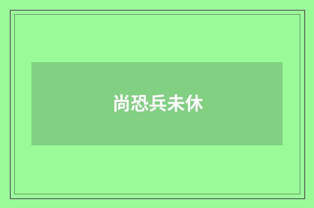 尚恐兵未休