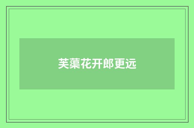 芙蕖花开郎更远