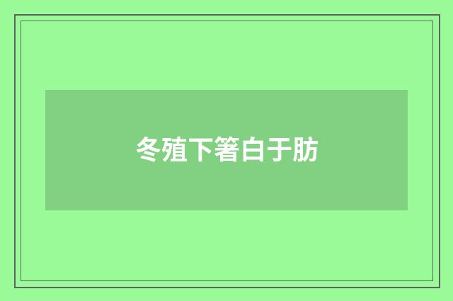 冬殖下箸白于肪