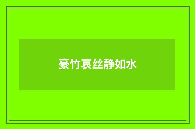 豪竹哀丝静如水