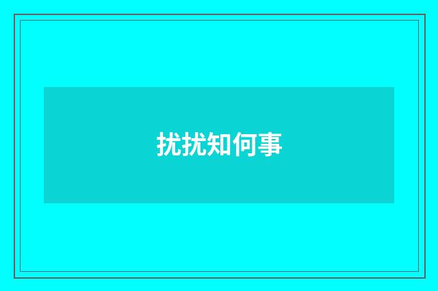 扰扰知何事