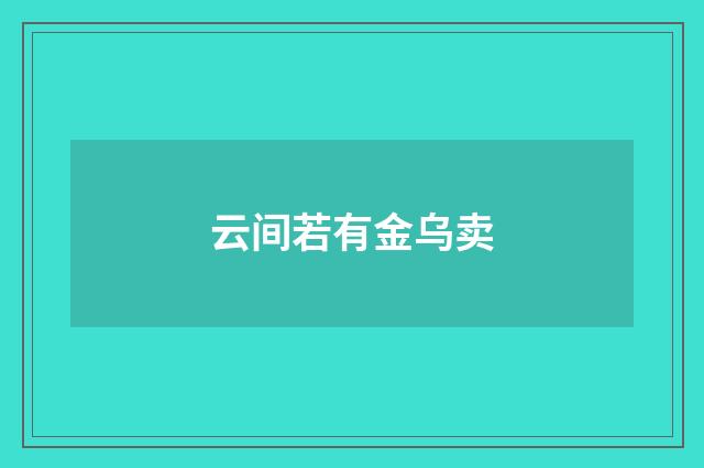 云间若有金乌卖