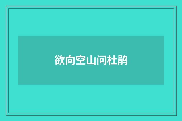 欲向空山问杜鹃