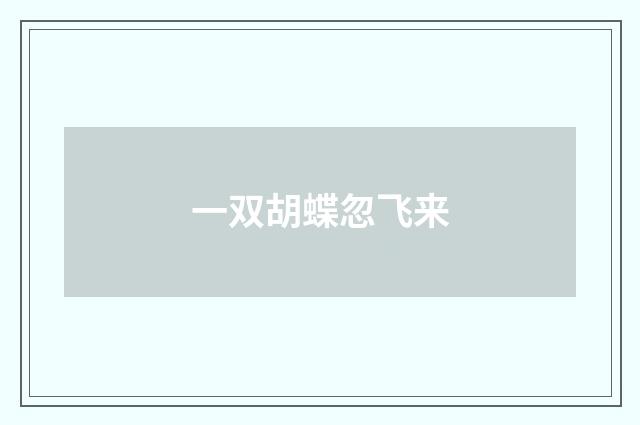 一双胡蝶忽飞来