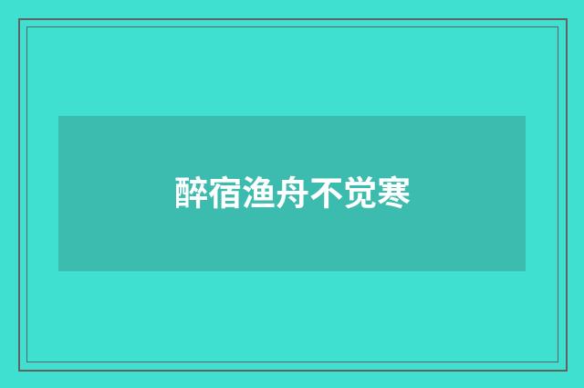 醉宿渔舟不觉寒