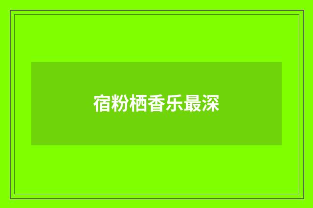 宿粉栖香乐最深