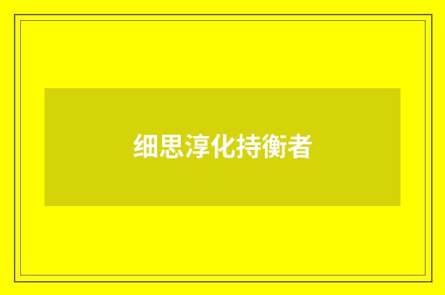 细思淳化持衡者