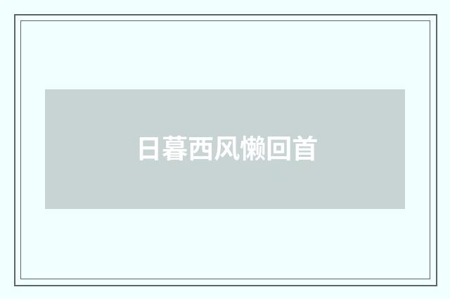 日暮西风懒回首