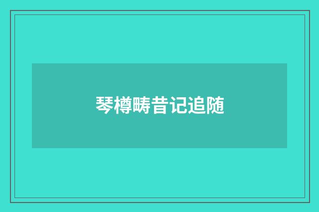 琴樽畴昔记追随