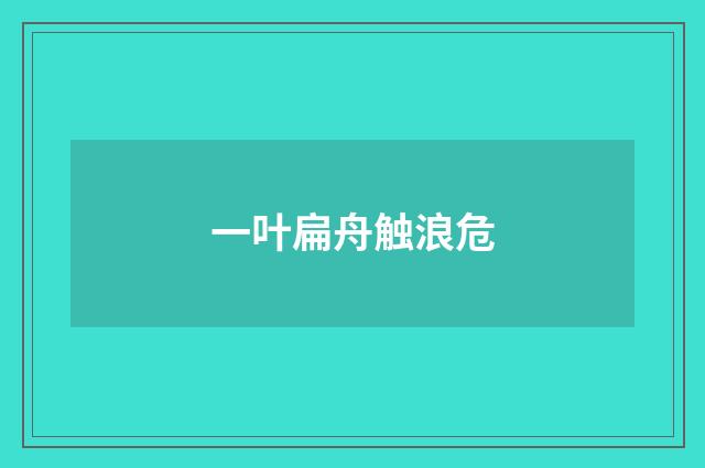 一叶扁舟触浪危