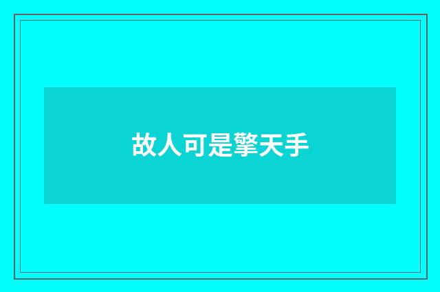 故人可是擎天手