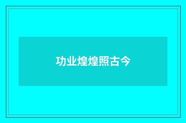 功业煌煌照古今