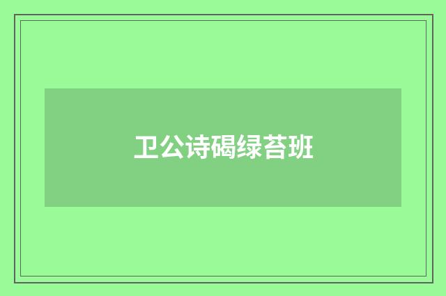 卫公诗碣绿苔班