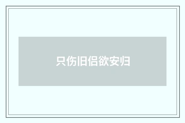 只伤旧侣欲安归