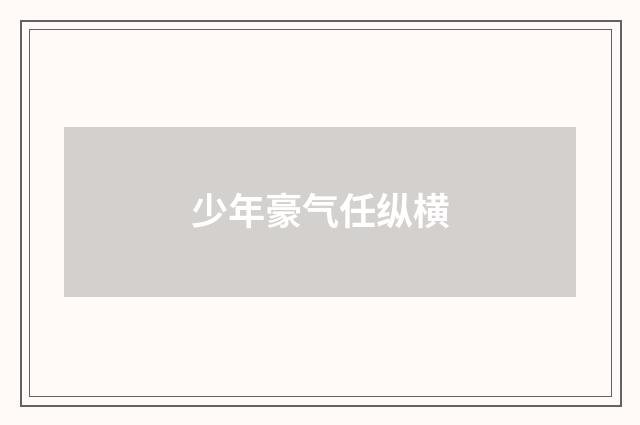 少年豪气任纵横