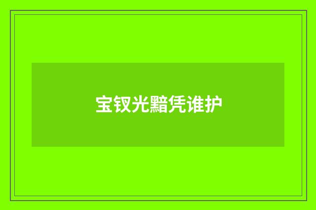 宝钗光黯凭谁护