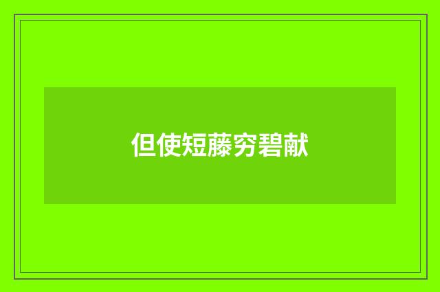 但使短藤穷碧献