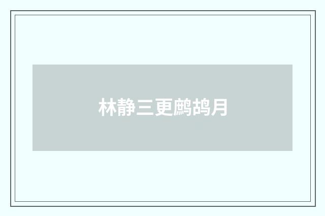 林静三更鹧鸪月