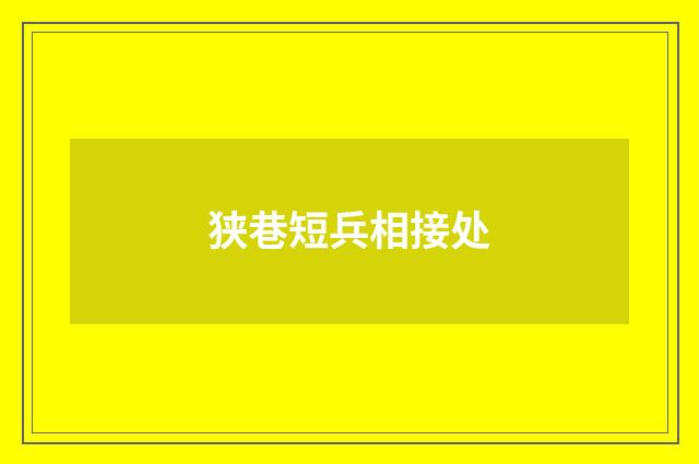 狭巷短兵相接处