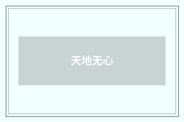 天地无心