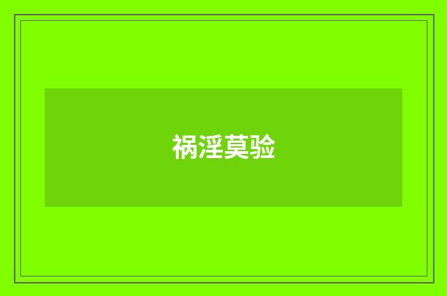 祸淫莫验