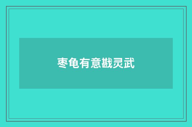 枣龟有意戡灵武