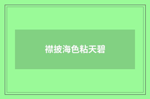 襟披海色粘天碧