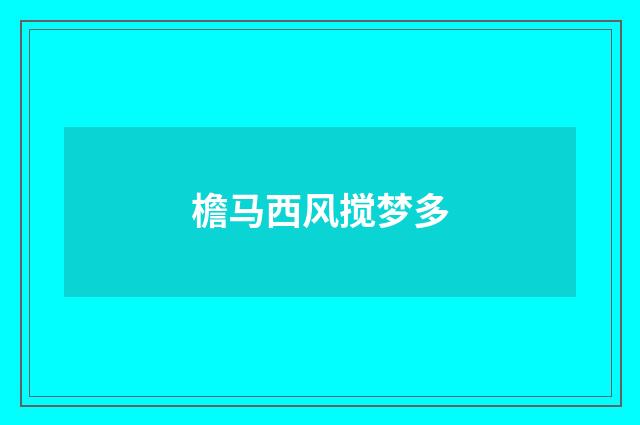檐马西风搅梦多