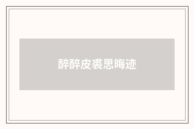 醉醉皮裘思晦迹