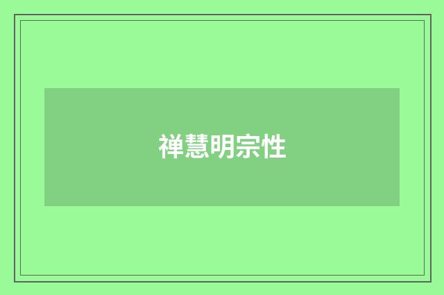 禅慧明宗性