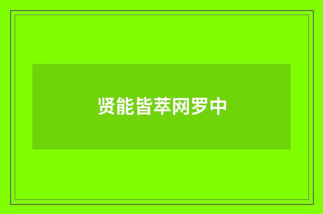 贤能皆萃网罗中