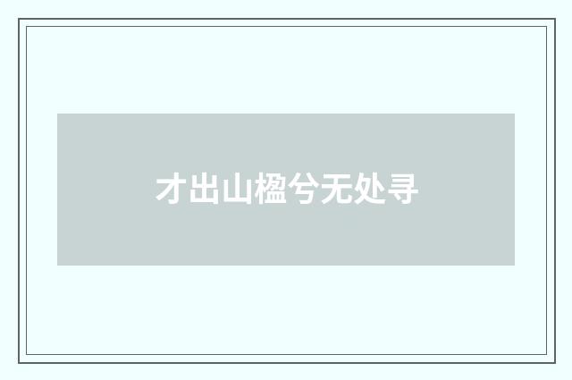 才出山楹兮无处寻